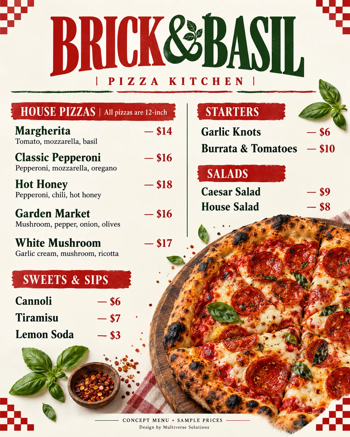 Brick & Basil · pizza kitchen