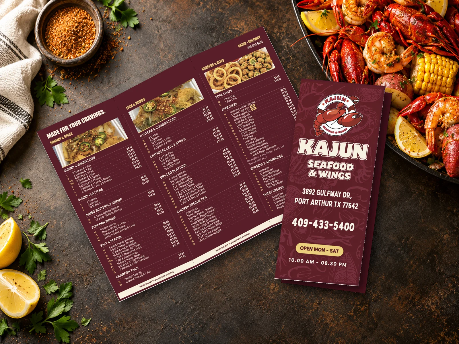 Kajun Gulfway menu