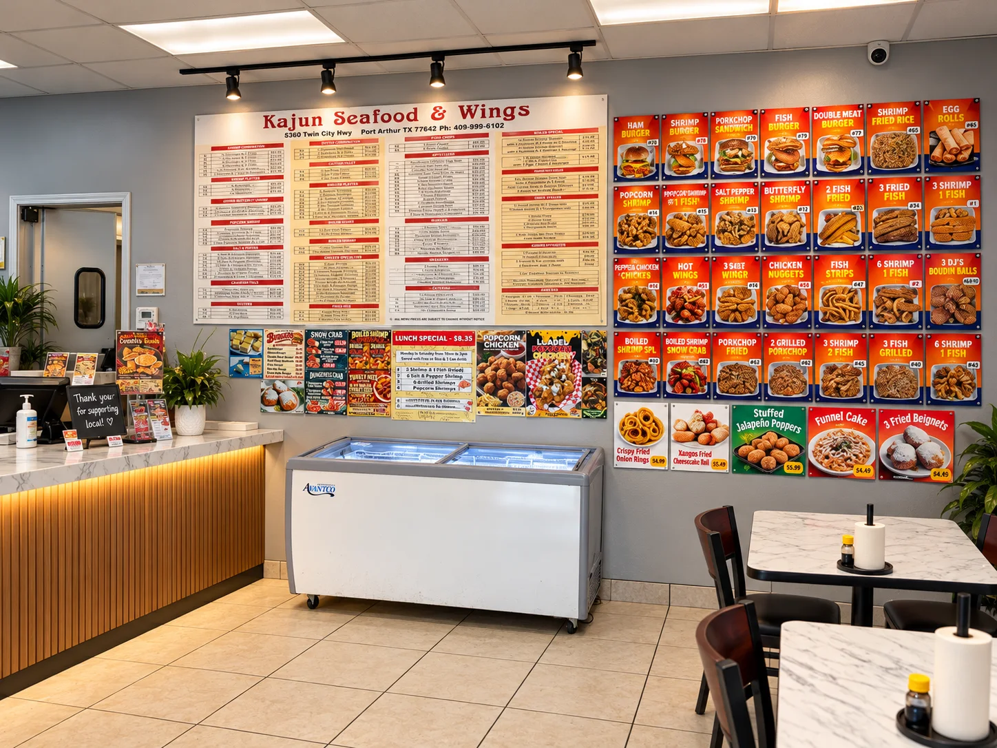 Kajun restaurant display